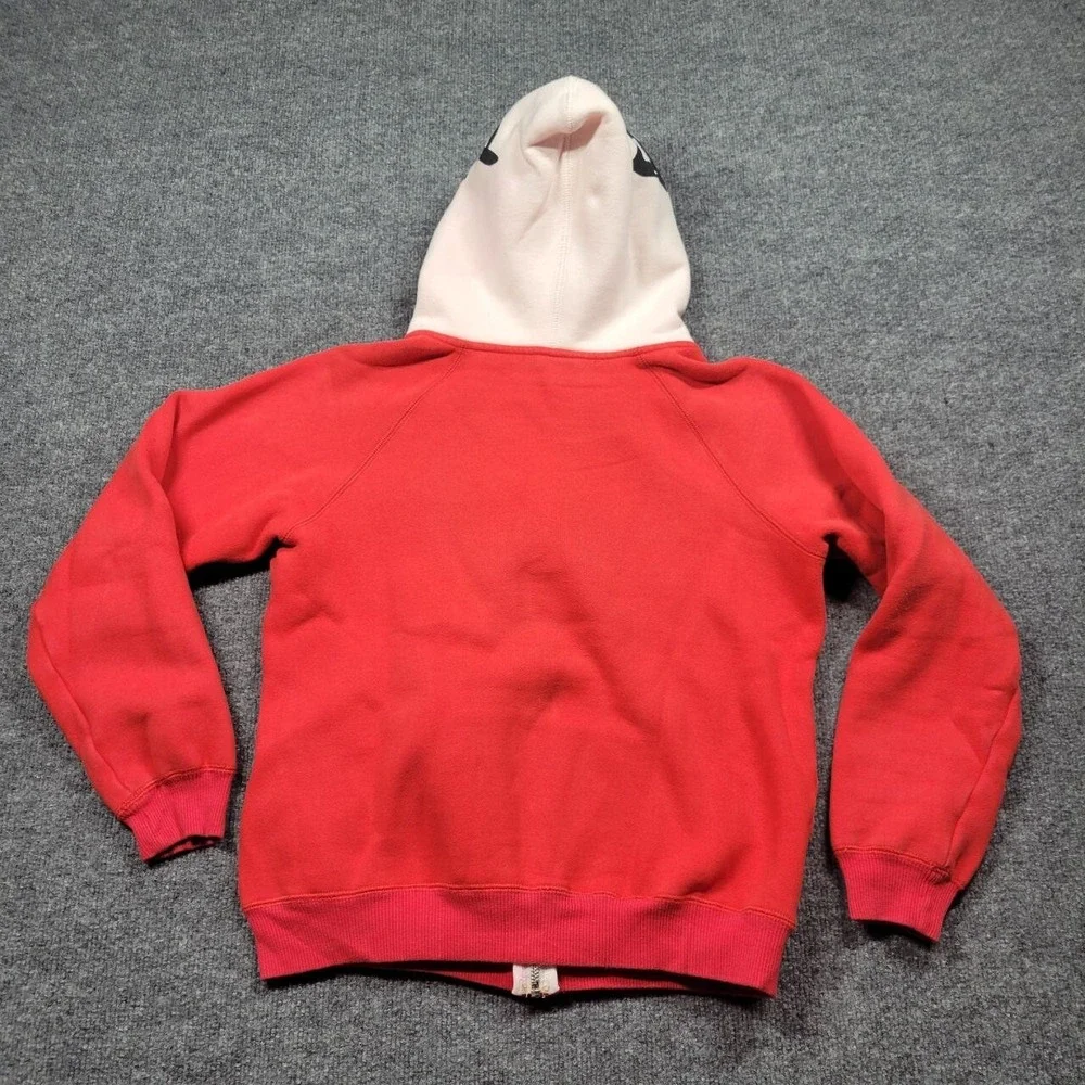 Devil Nut Hoodie Sweatshirt Women Medium Red Full Zip Casual Graphic‎ Streetwear
